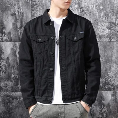 Spring autumn American vintage loose men’s jean jacket