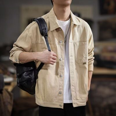 Hot sale American vintage loose versatile men’s jean jacket