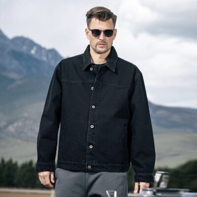 Vintage American autumn loose men’s jean jacket