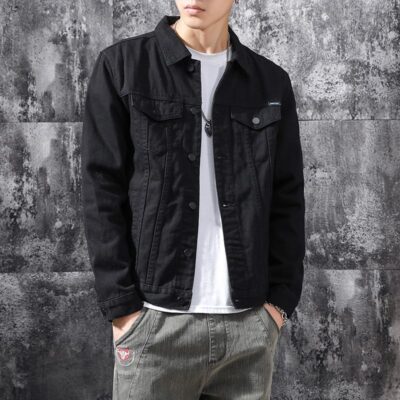 Spring autumn American vintage loose men’s jean jacket