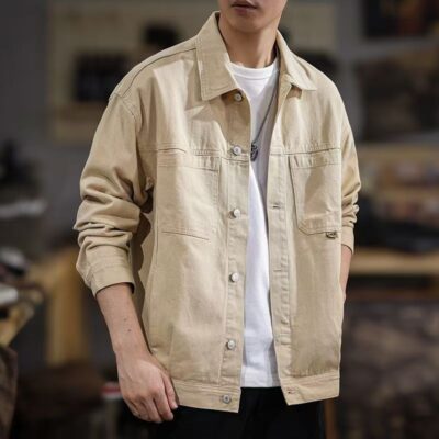 Hot sale American vintage loose versatile men’s jean jacket