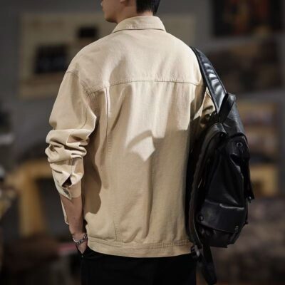 Hot sale American vintage loose versatile men’s jean jacket