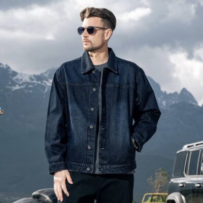 Vintage American autumn loose men’s jean jacket