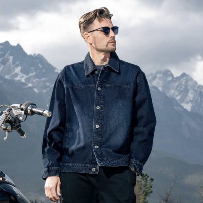 Vintage American autumn loose men’s jean jacket