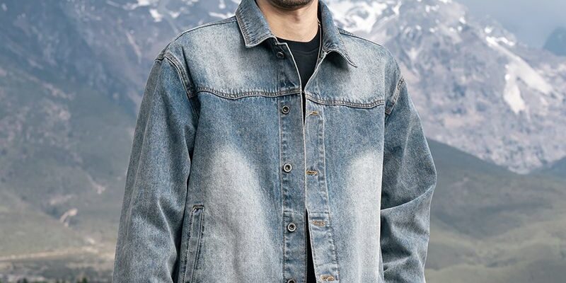 Vintage American autumn loose men’s jean jacket