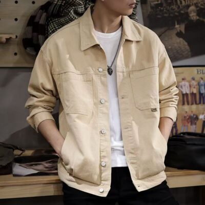 Hot sale American vintage loose versatile men’s jean jacket
