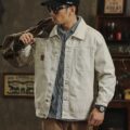 American vintage casual fashion men’s jean jacket spring autumn