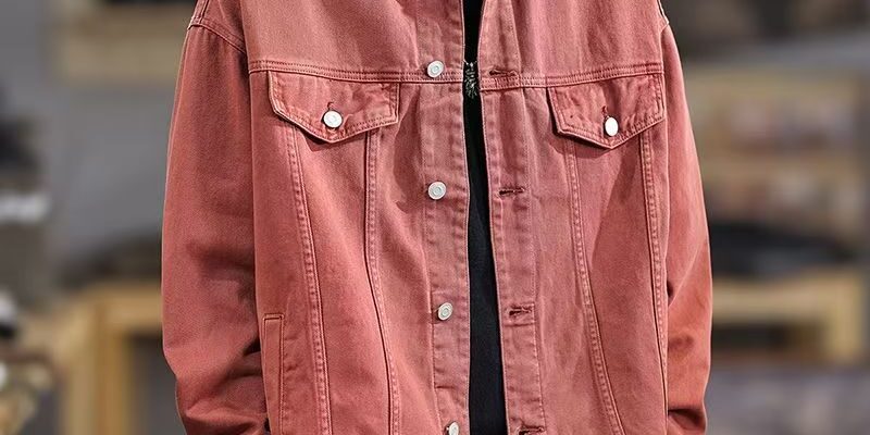 American vintage fashion casual men’s jean jacket autumn winter