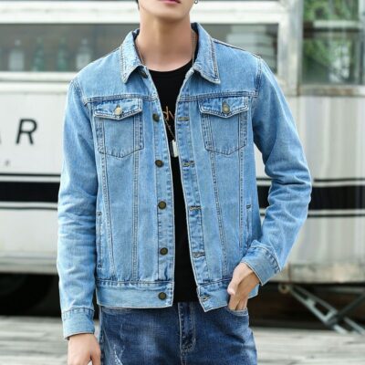 Spring autumn casual fashion men’s jean jacket
