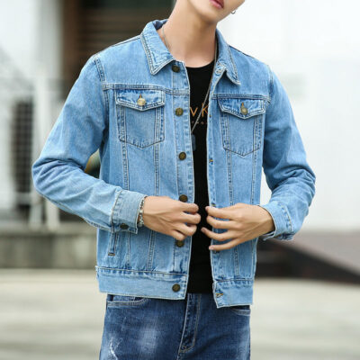 Spring autumn casual fashion men’s jean jacket