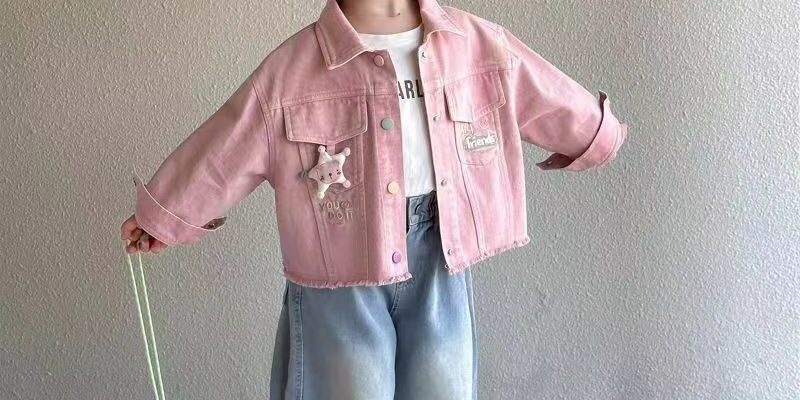Spring autumn casual fashion kids jean jacket for girls