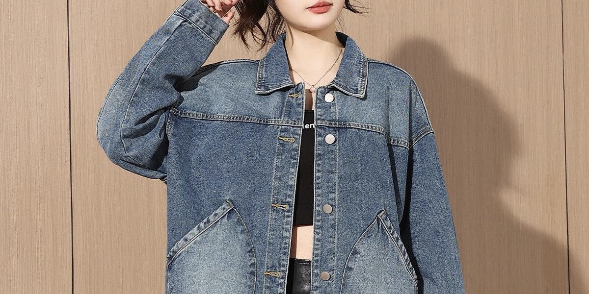 Autumn cropped slimming collar women’s jean jacket