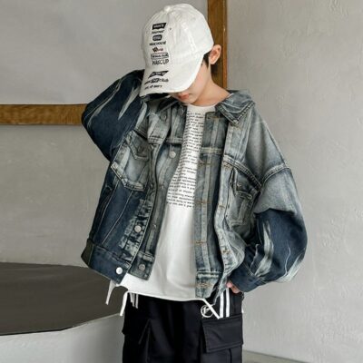 Gradient fashion kids jean jacket for boys spring autumn
