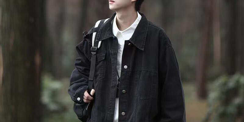 Japanese style loose casual autumn men’s jean jacket