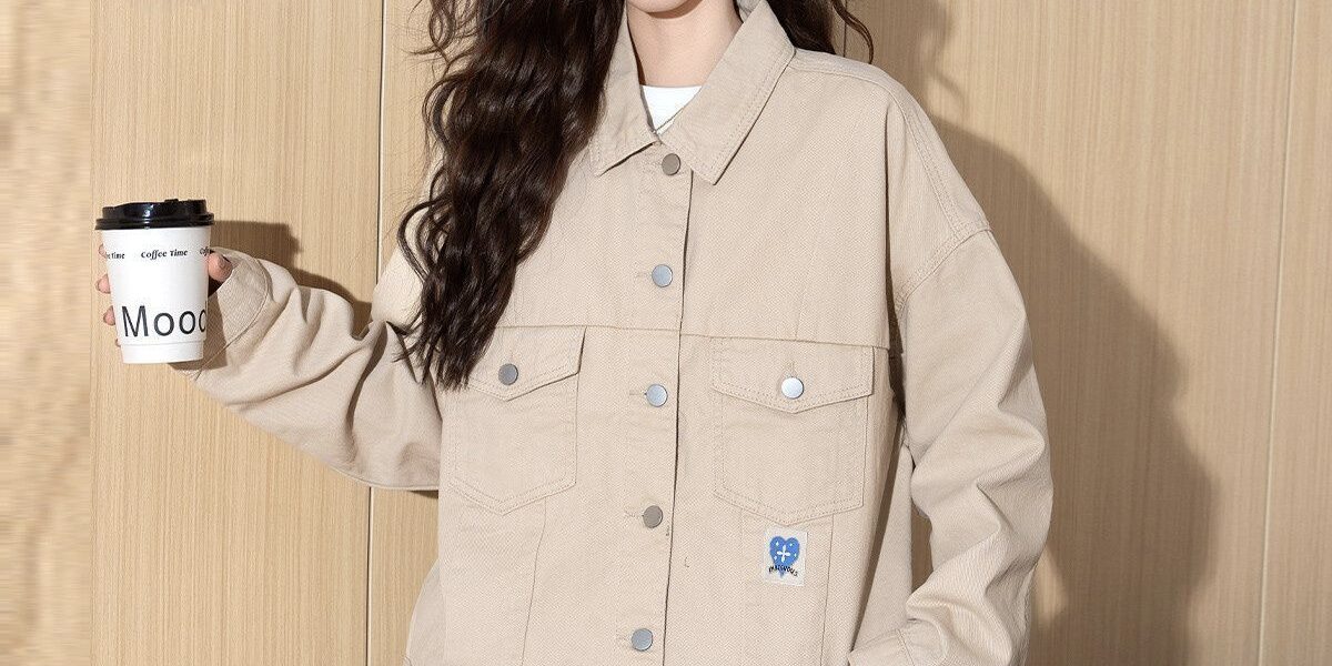 Autumn Korean cropped khaki collar women’s jean jacket