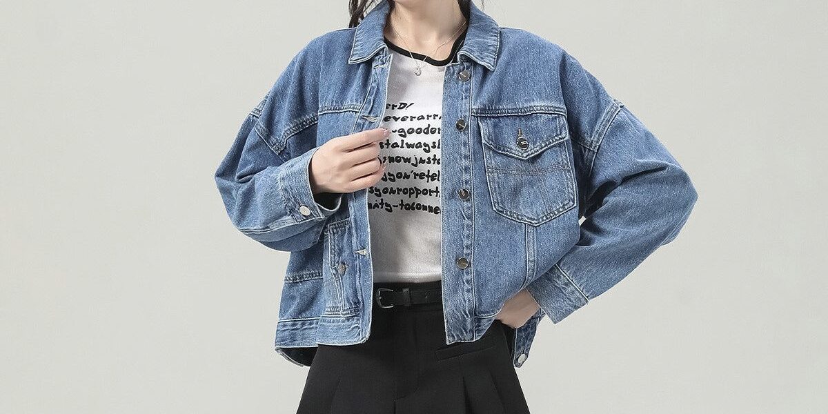Korean autumn loose cropped women’s jean jacket