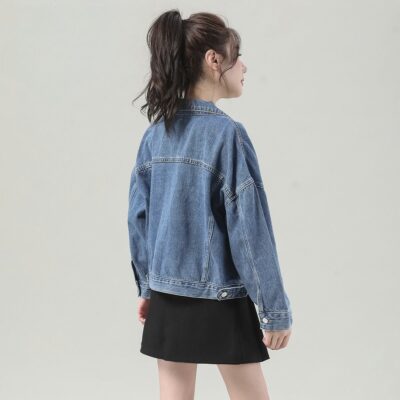 Korean autumn loose cropped women’s jean jacket