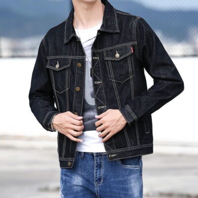 Casual versatile Korean style men’s jean jacket