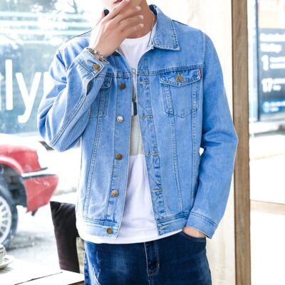 Casual versatile Korean style men’s jean jacket
