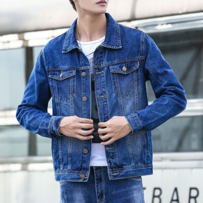 Casual versatile Korean style men’s jean jacket