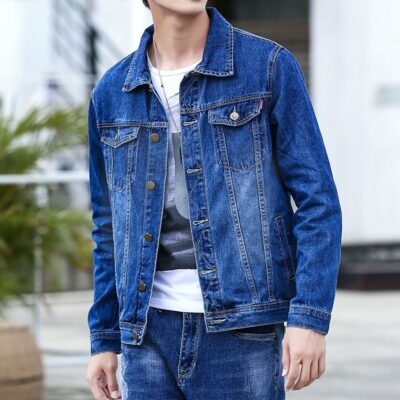 Casual versatile Korean style men’s jean jacket