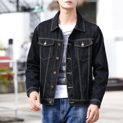 Casual versatile Korean style men’s jean jacket