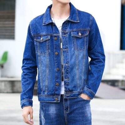 Casual versatile Korean style men’s jean jacket