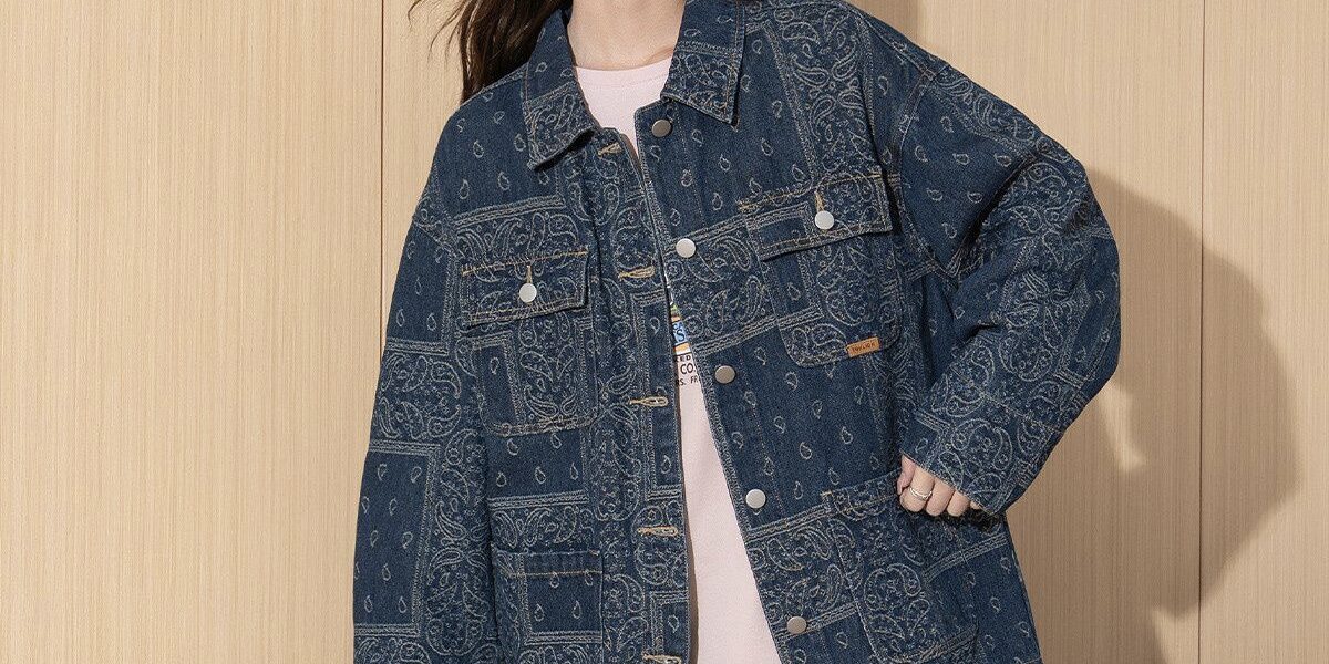 Autumn Korean jacquard collar women’s jean jacket
