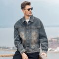 Spring autumn Korean style loose men’s jean jacket