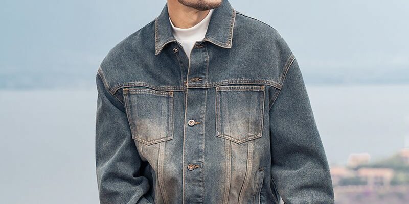 Spring autumn Korean style loose men’s jean jacket