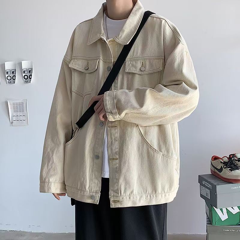 Korean Style Loose Men’s Jean Jacket (3) Spring autumn Korean style loose casual men’s jean jacket