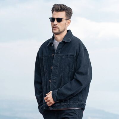 Spring autumn Korean style loose men’s jean jacket