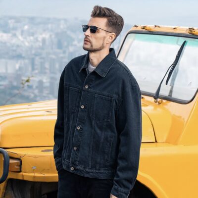 Spring autumn Korean style loose men’s jean jacket