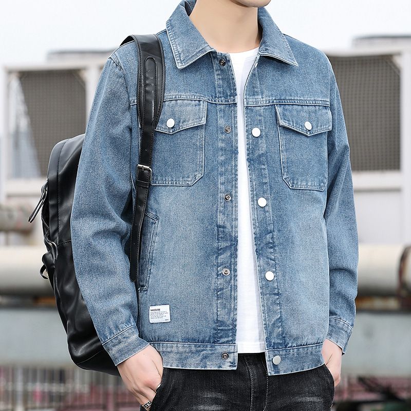 Spring autumn Korean style fashion men’s jean jacket