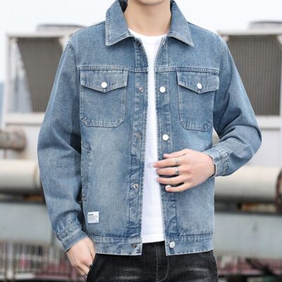 Spring autumn Korean style fashion men’s jean jacket