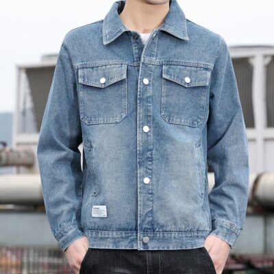 Spring autumn Korean style fashion men’s jean jacket
