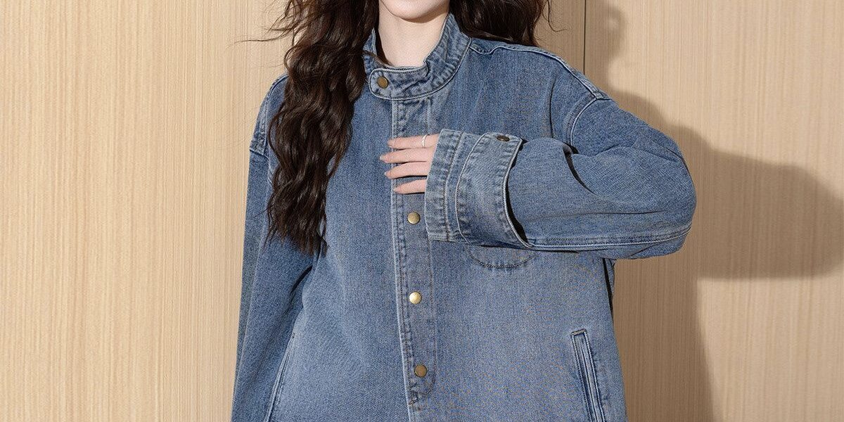 Autumn stand collar vintage women’s jean jacket