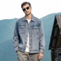 American vintage autumn loose collar men’s jean jacket