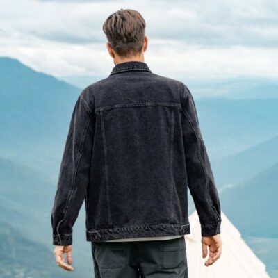 American vintage autumn loose collar men’s jean jacket