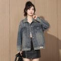 Vintage autumn loose versatile women’s jean jacket